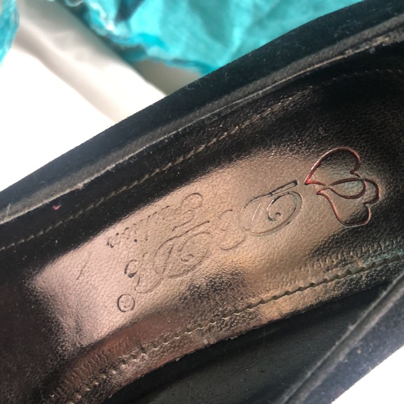 Black silver chain link platform heels needs repair sz 6 - Picture 3 of 13